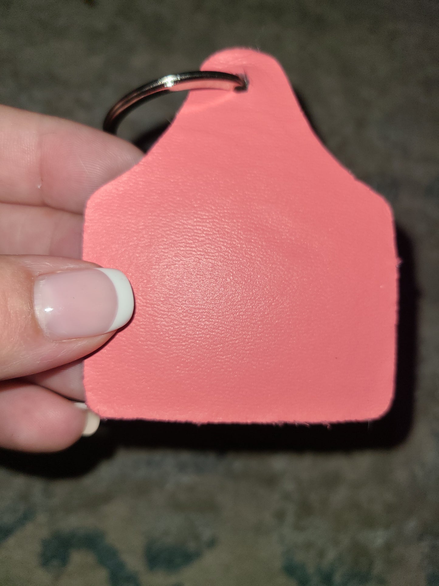 Cowhide Ear tag Keychains
