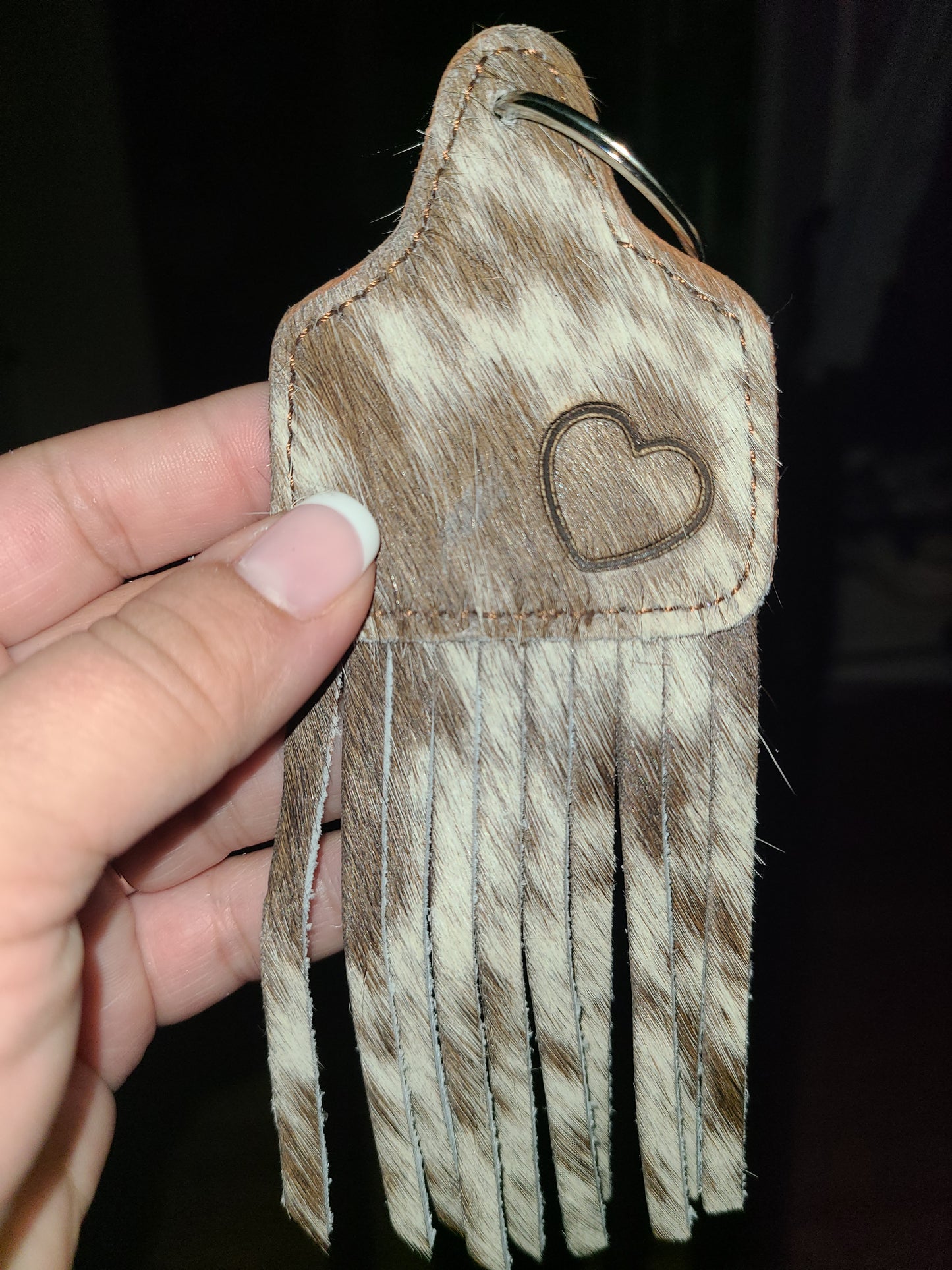Cowhide Fringe Keychains