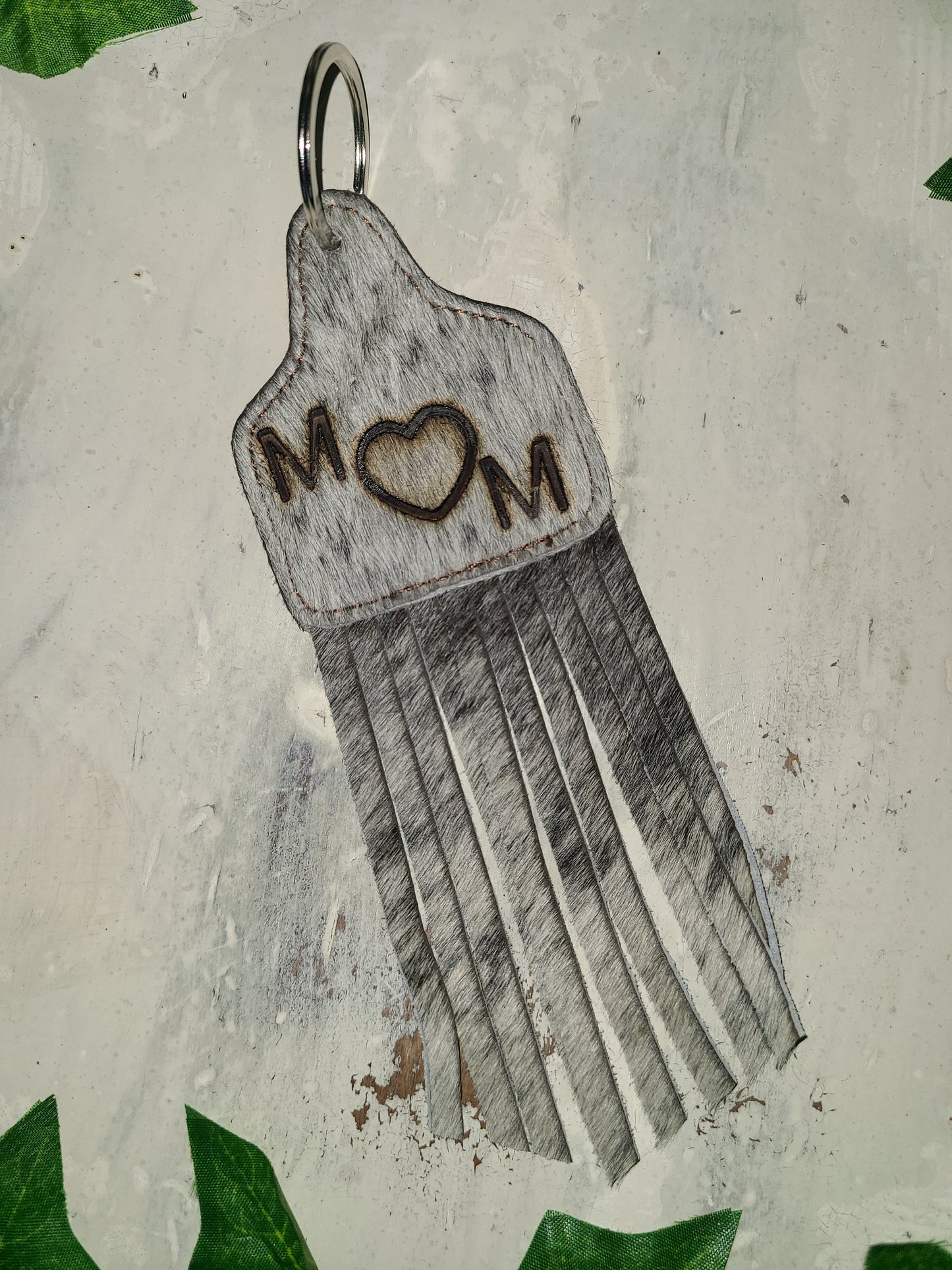 Cowhide Fringe Keychains