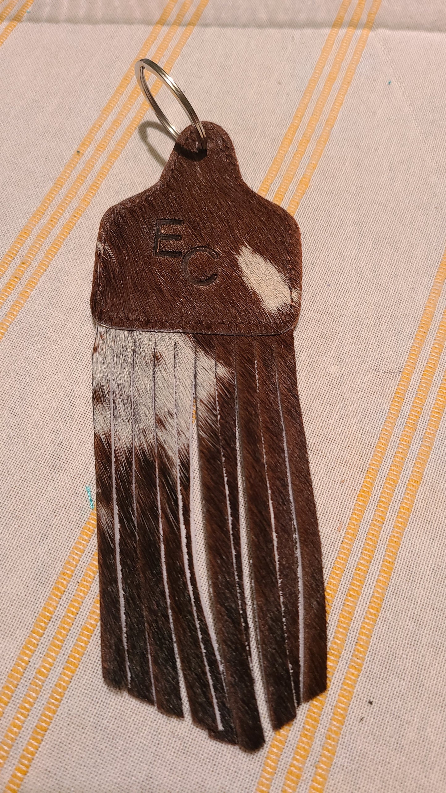 Cowhide Fringe Keychains